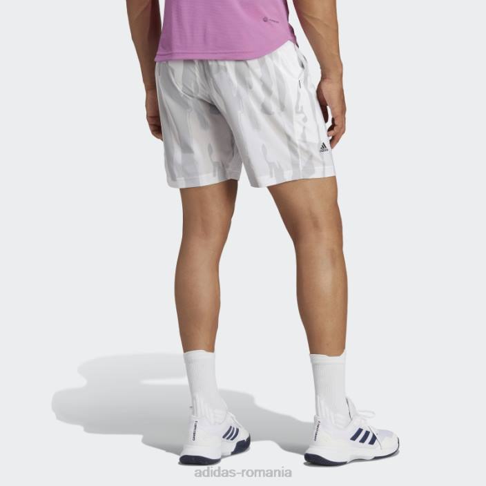 Adidas pantaloni scurți grafic tenis new york alb bărbați alb/argintiu 2JBN21007