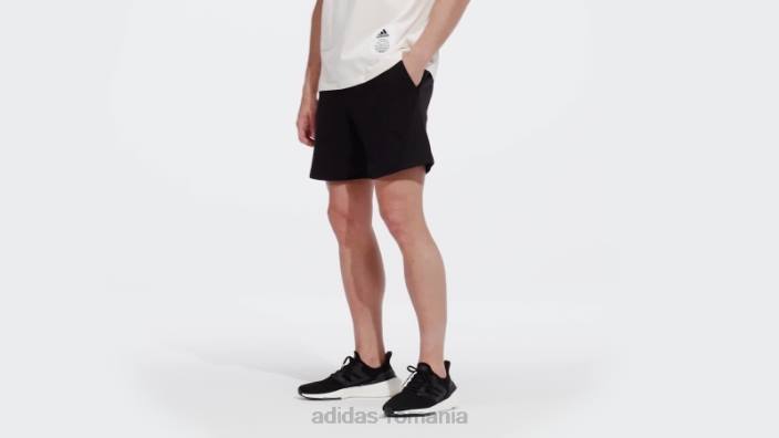 Adidas pantaloni scurți negri din țesătură franțuzească inversată (neutru de gen) bărbați negru 2JBN21118