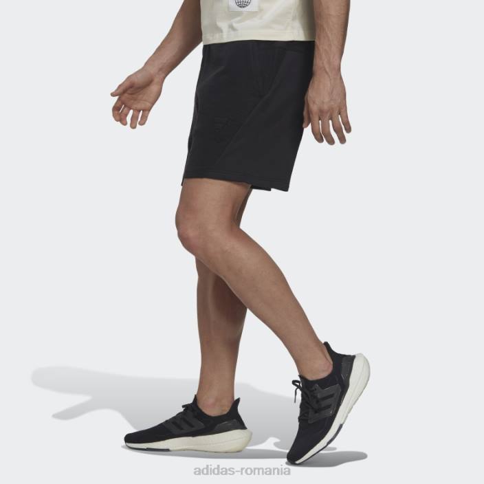 Adidas pantaloni scurți negri din țesătură franțuzească inversată (neutru de gen) bărbați negru 2JBN21118