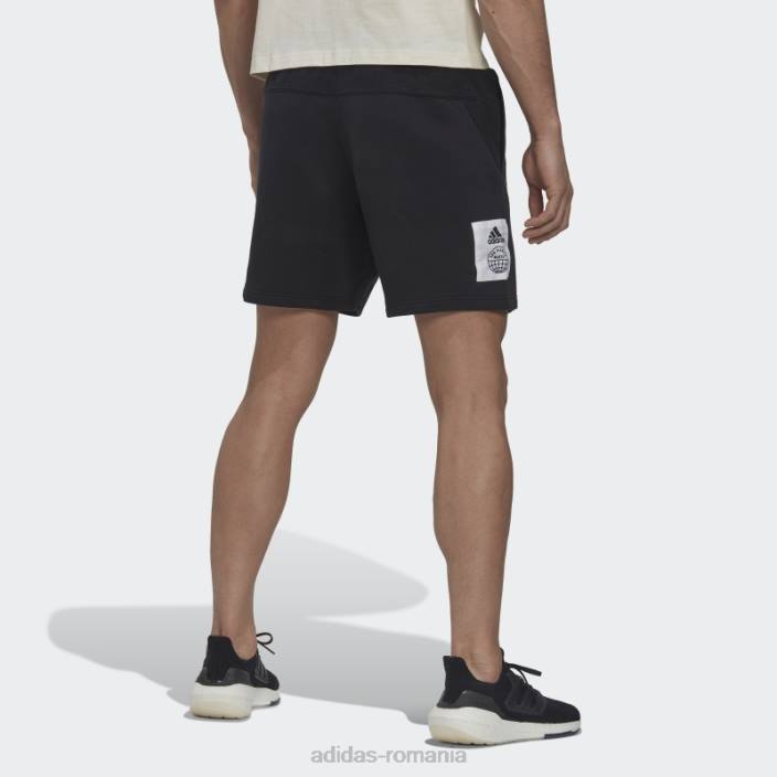 Adidas pantaloni scurți negri din țesătură franțuzească inversată (neutru de gen) bărbați negru 2JBN21118