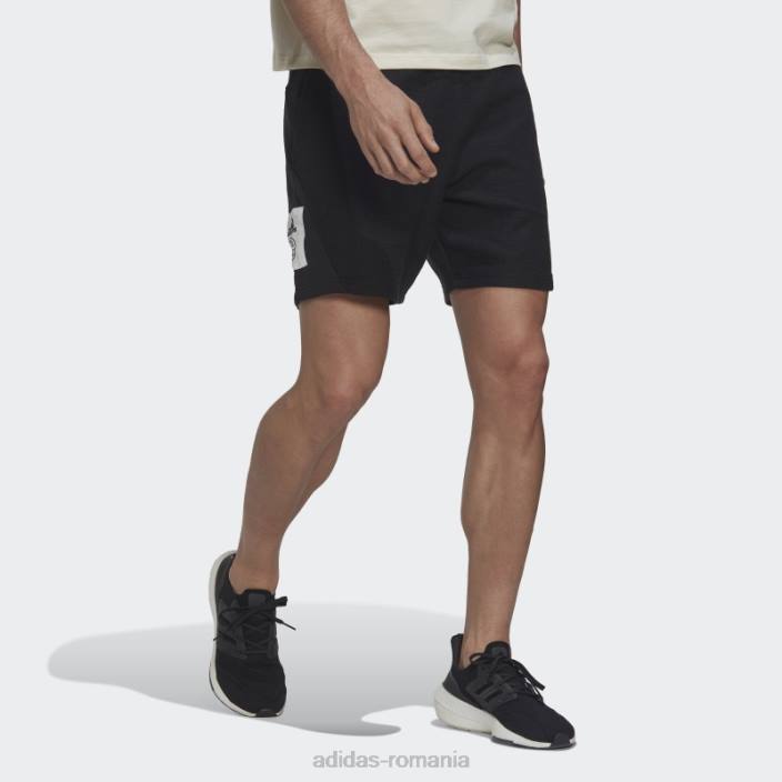 Adidas pantaloni scurți negri din țesătură franțuzească inversată (neutru de gen) bărbați negru 2JBN21118