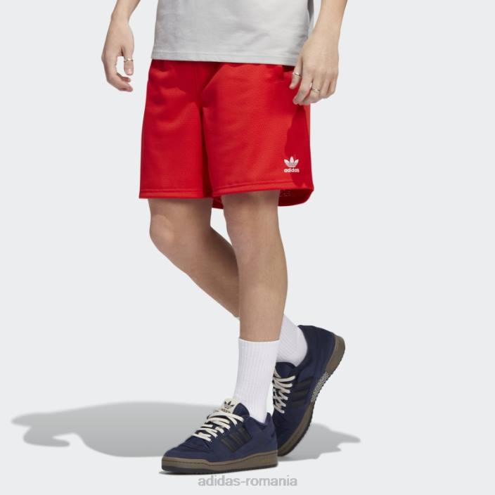 Adidas pantaloni scurți roșii din plasă essentials bărbați roșu 2JBN21004
