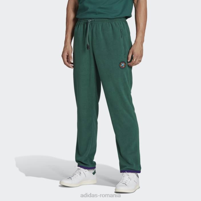 Adidas Wander hour pantaloni polar fleece verzi bărbați verde 2JBN21296