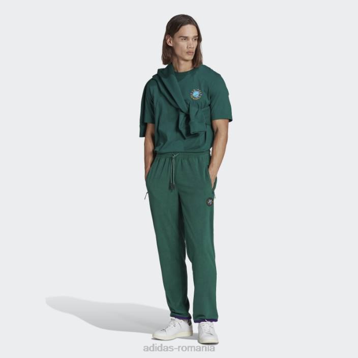 Adidas Wander hour pantaloni polar fleece verzi bărbați verde 2JBN21296