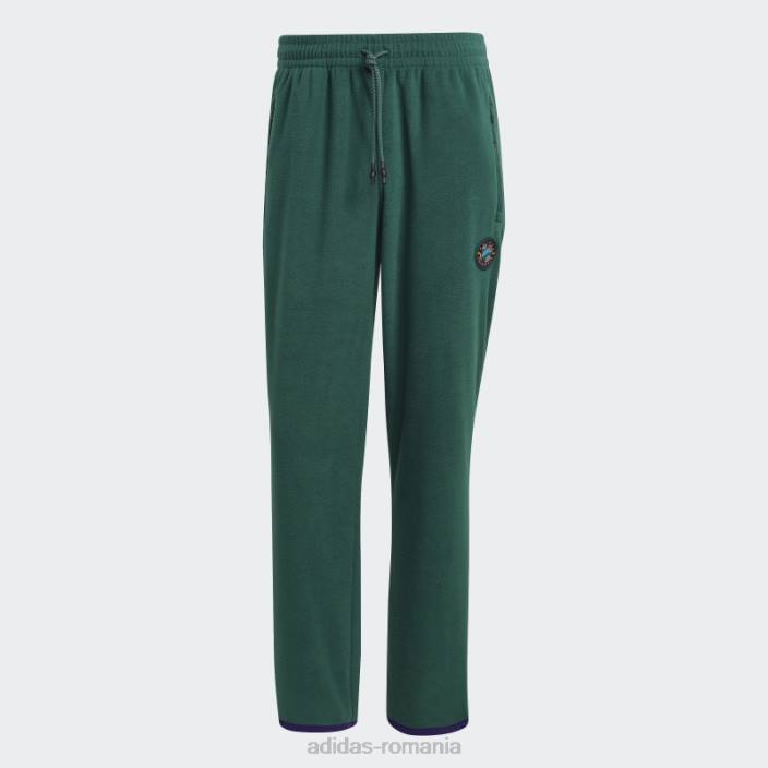 Adidas Wander hour pantaloni polar fleece verzi bărbați verde 2JBN21296