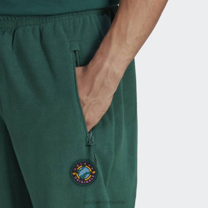 Adidas Wander hour pantaloni polar fleece verzi bărbați verde 2JBN21296