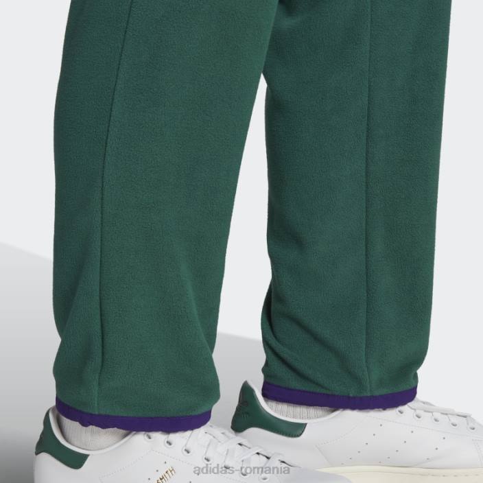 Adidas Wander hour pantaloni polar fleece verzi bărbați verde 2JBN21296