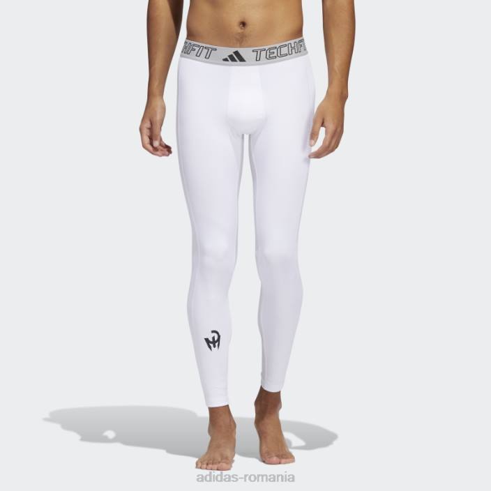 Adidas colanti albi techfit mahomes bărbați alb 2JBN21238