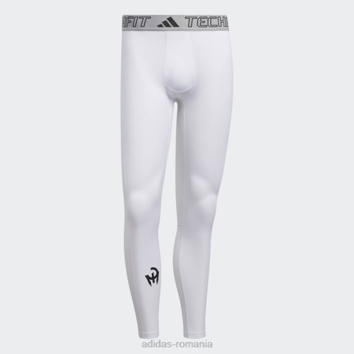 Adidas colanti albi techfit mahomes bărbați alb 2JBN21238