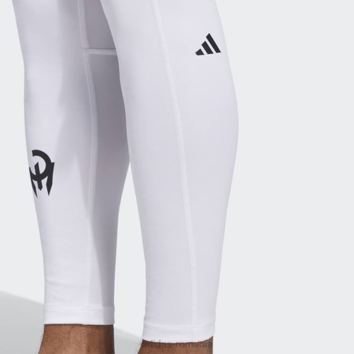 Adidas colanti albi techfit mahomes bărbați alb 2JBN21238
