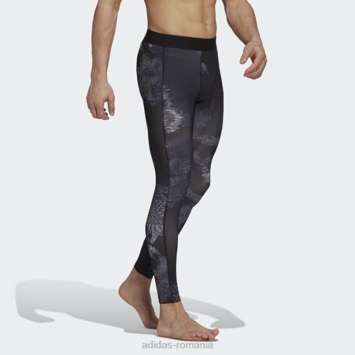 Adidas colanti lungi de antrenament techfit allover print multicolor bărbați multicolor/argintiu/gri/negru 2JBN21295