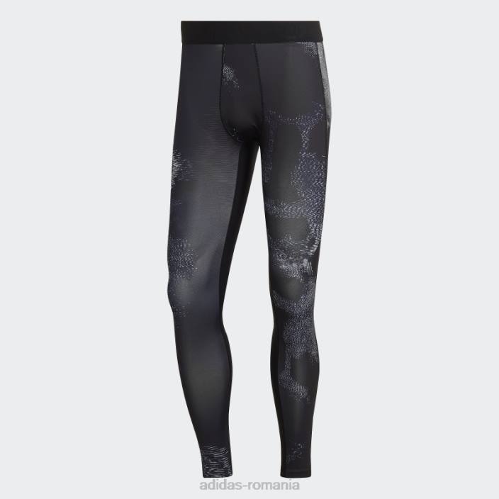 Adidas colanti lungi de antrenament techfit allover print multicolor bărbați multicolor/argintiu/gri/negru 2JBN21295