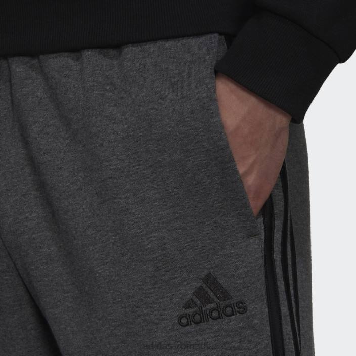 Adidas gri închis heather essentials fleece tiv deschis pantaloni cu 3 dungi adidas bărbați gri închis negru/negru 2JBN21165
