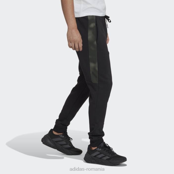 Adidas pantaloni negri din fleece cu imprimeu camuflat adidas bărbați negru 2JBN21231