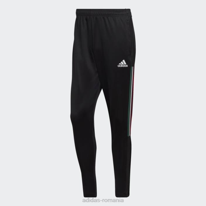 Adidas pantaloni tiro verde închis bărbați negru/verde închis/alb/roșu 2JBN21150