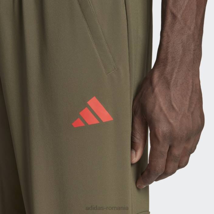 Adidas train essentials pantaloni sezonieri de antrenament olive bărbați măsliniu/roșu 2JBN21289