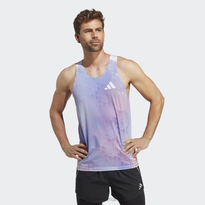 Adidas adizero sasha zhoya semnătură singlet roz deschis adidas bărbați roz deschis/violet deschis 2JBN13728