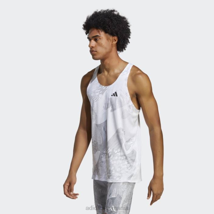Adidas alb adizero singlet adidas bărbați alb/gri liniuță 2JBN5151