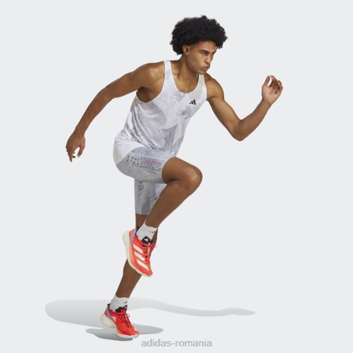 Adidas alb adizero singlet adidas bărbați alb/gri liniuță 2JBN5151