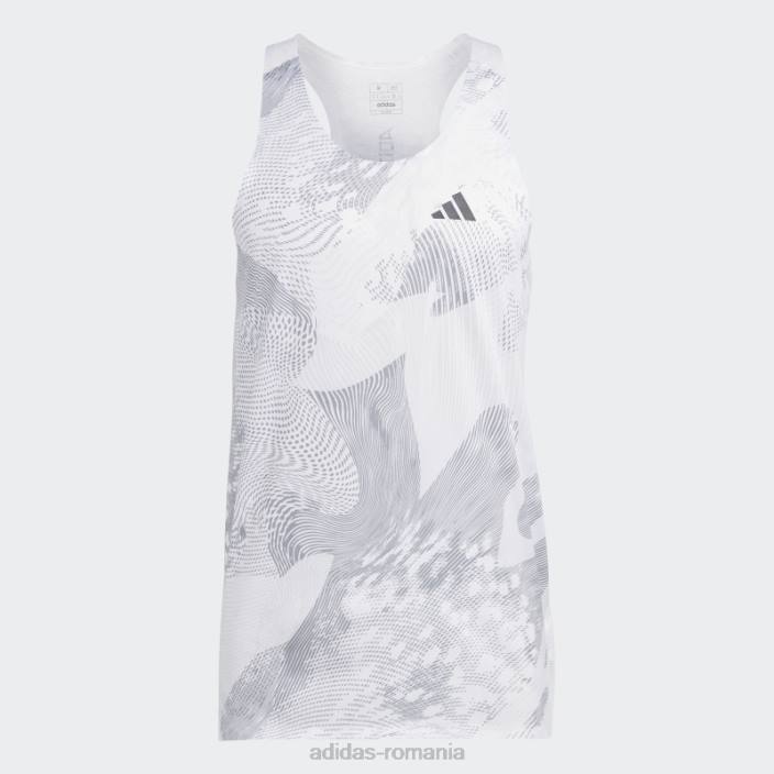 Adidas alb adizero singlet adidas bărbați alb/gri liniuță 2JBN5151