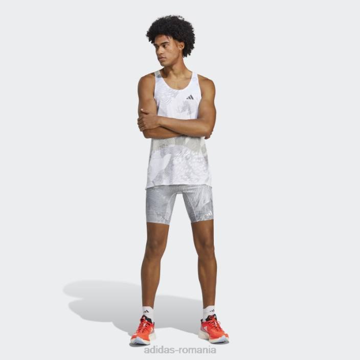 Adidas alb adizero singlet adidas bărbați alb/gri liniuță 2JBN5151