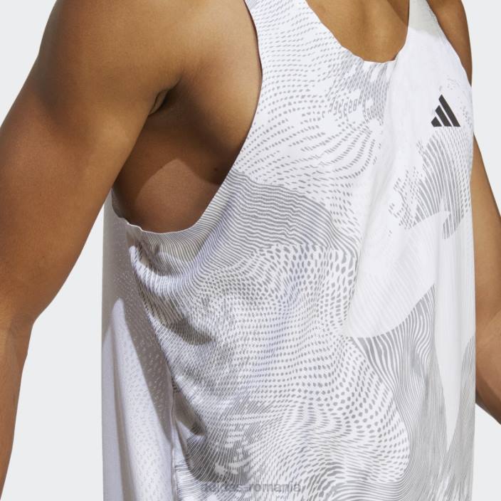 Adidas alb adizero singlet adidas bărbați alb/gri liniuță 2JBN5151