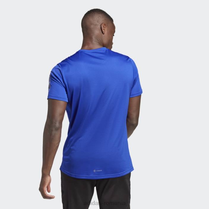 Adidas albastru deține tricoul de alergare bărbați albastru/argintiu 2JBN13300