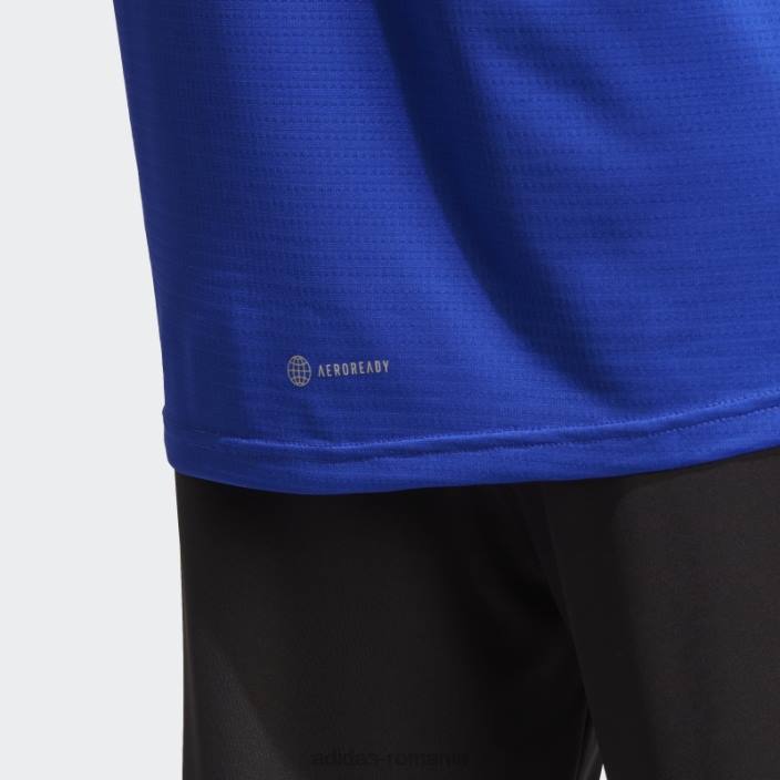 Adidas albastru deține tricoul de alergare bărbați albastru/argintiu 2JBN13300