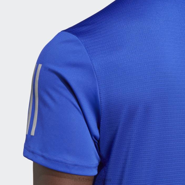 Adidas albastru deține tricoul de alergare bărbați albastru/argintiu 2JBN13300