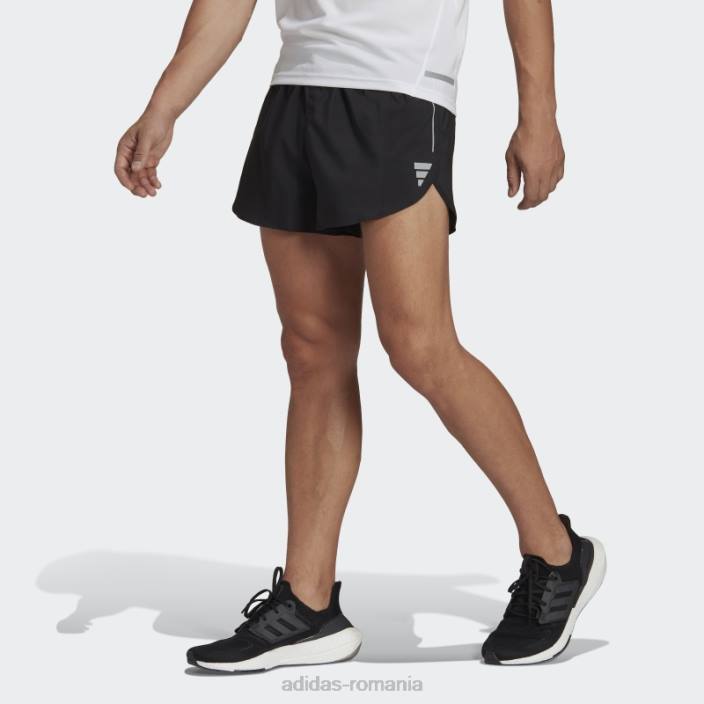 Adidas black own the run split pantaloni scurți moda bărbați negru 2JBN3634