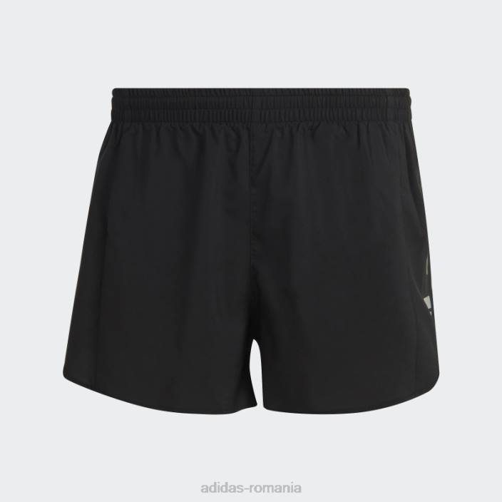 Adidas black own the run split pantaloni scurți moda bărbați negru 2JBN3634