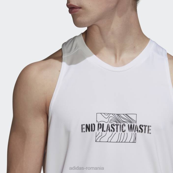Adidas deține deșeurile din plastic aeroready grafic maiou alb bărbați alb 2JBN14785