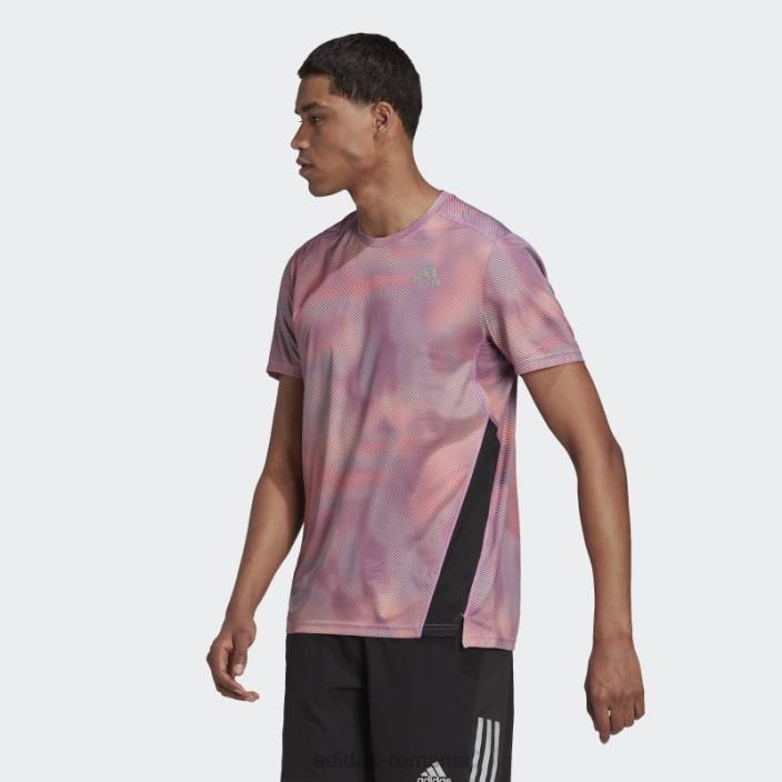 Adidas dețineți tricou colorblock portocaliu bărbați portocaliu/liliac/negru 2JBN14623