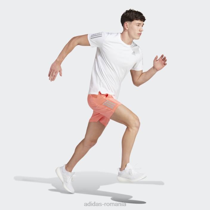Adidas deține pantaloni scurți de alergare coral bărbați coral/argint 2JBN6235