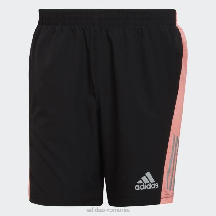 Adidas deține pantaloni scurți roșu acid bărbați negru/roșu acid/argintiu 2JBN7103