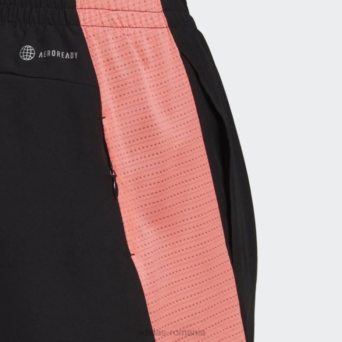 Adidas deține pantaloni scurți roșu acid bărbați negru/roșu acid/argintiu 2JBN7103