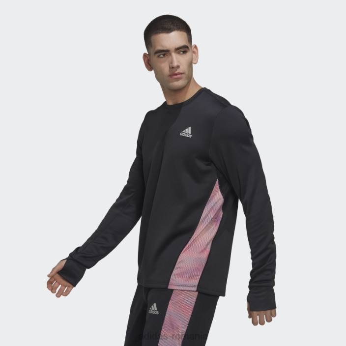 Adidas hanorac colorblock propriu the run multicolor bărbați negru/multicolor/portocaliu 2JBN14692