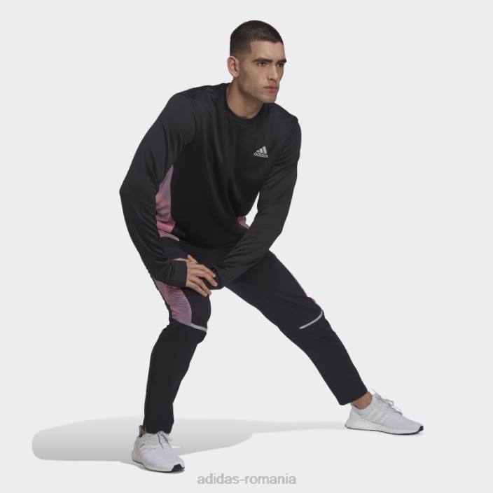 Adidas hanorac colorblock propriu the run multicolor bărbați negru/multicolor/portocaliu 2JBN14692