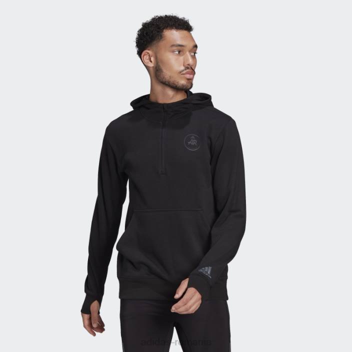 Adidas hanoracul negru pentru alergători bărbați negru 2JBN14741