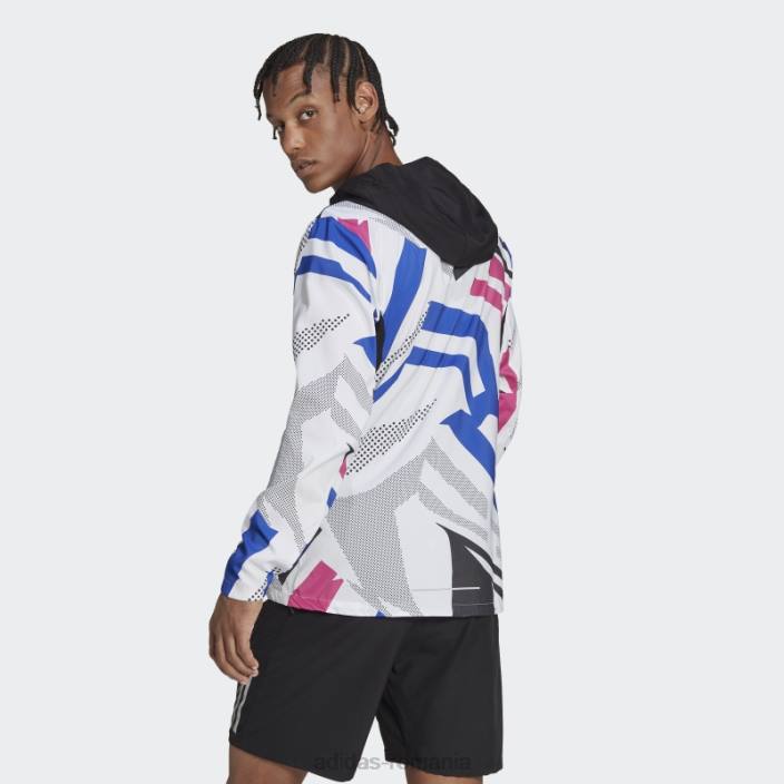 Adidas jachetă de sezon negru propriu-zisă adidas bărbați negru/alb/fucsia/albastru 2JBN5715