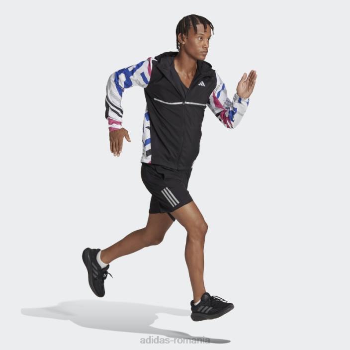 Adidas jachetă de sezon negru propriu-zisă adidas bărbați negru/alb/fucsia/albastru 2JBN5715