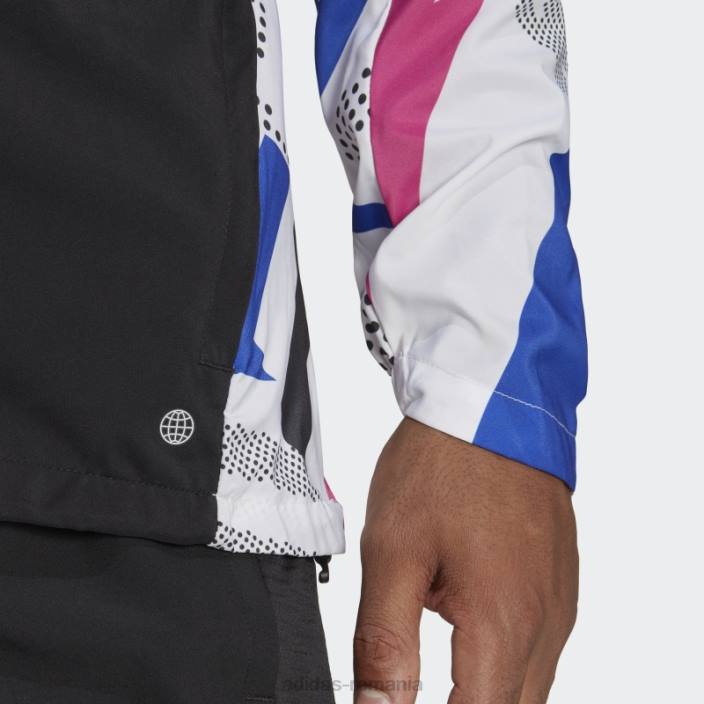 Adidas jachetă de sezon negru propriu-zisă adidas bărbați negru/alb/fucsia/albastru 2JBN5715