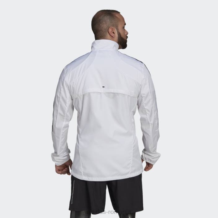 Adidas jachetă maraton 3 dungi albă bărbați alb negru 2JBN14995