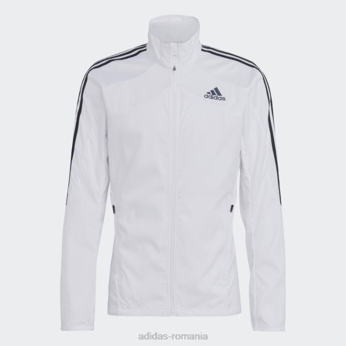 Adidas jachetă maraton 3 dungi albă bărbați alb negru 2JBN14995