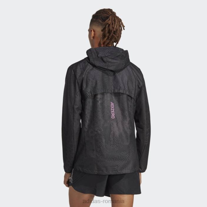 Adidas jachetă neagră cu membrană adizero engineered adidas bărbați negru/fucsia 2JBN13563
