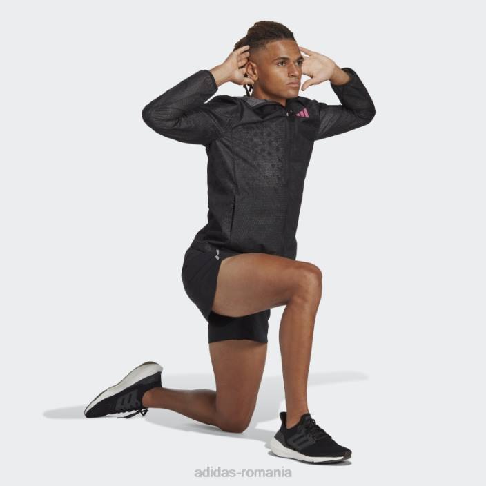 Adidas jachetă neagră cu membrană adizero engineered adidas bărbați negru/fucsia 2JBN13563