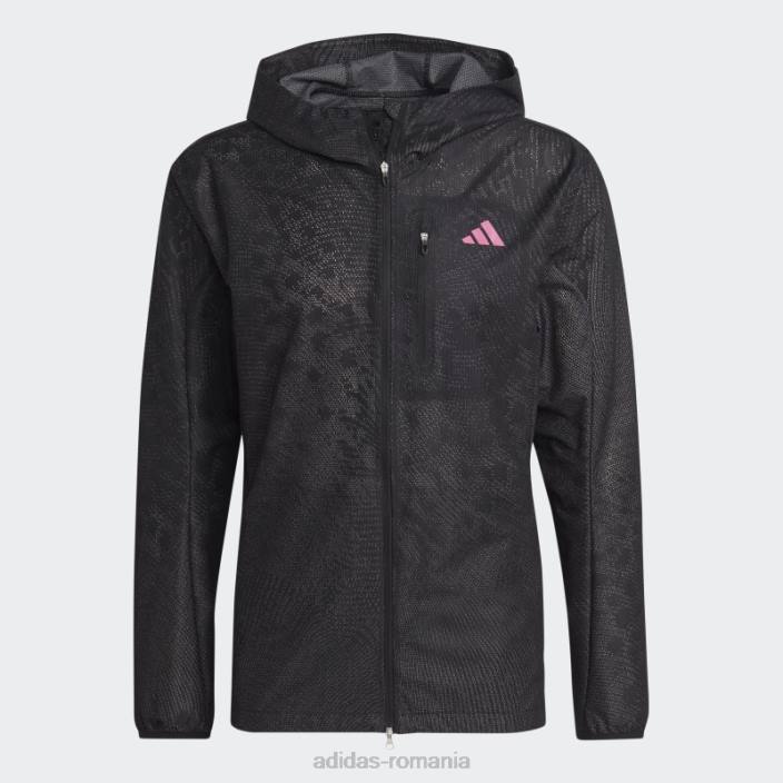 Adidas jachetă neagră cu membrană adizero engineered adidas bărbați negru/fucsia 2JBN13563