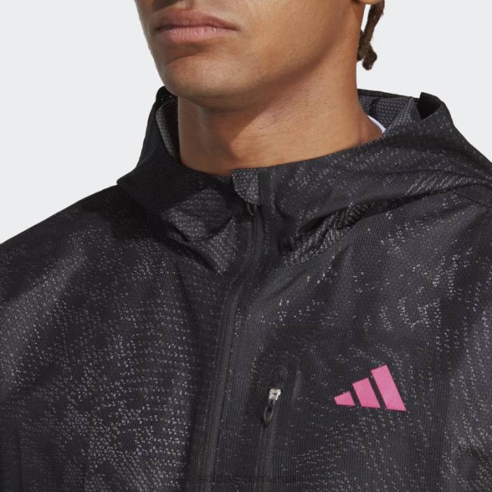 Adidas jachetă neagră cu membrană adizero engineered adidas bărbați negru/fucsia 2JBN13563