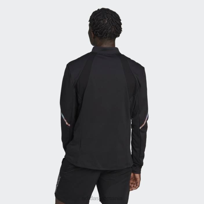 Adidas jachetă neagră din tricot cu fermoar complet everydayrun bărbați negru 2JBN15242