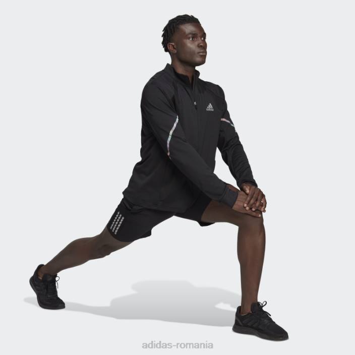 Adidas jachetă neagră din tricot cu fermoar complet everydayrun bărbați negru 2JBN15242